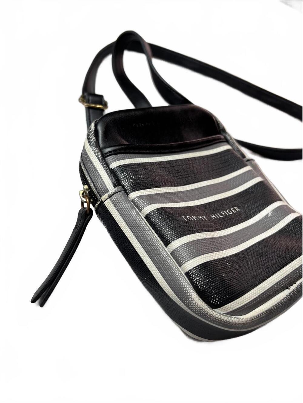 Tommy Hilfiger Black and White Striped Crossbody Bag - Picture 2 of 9